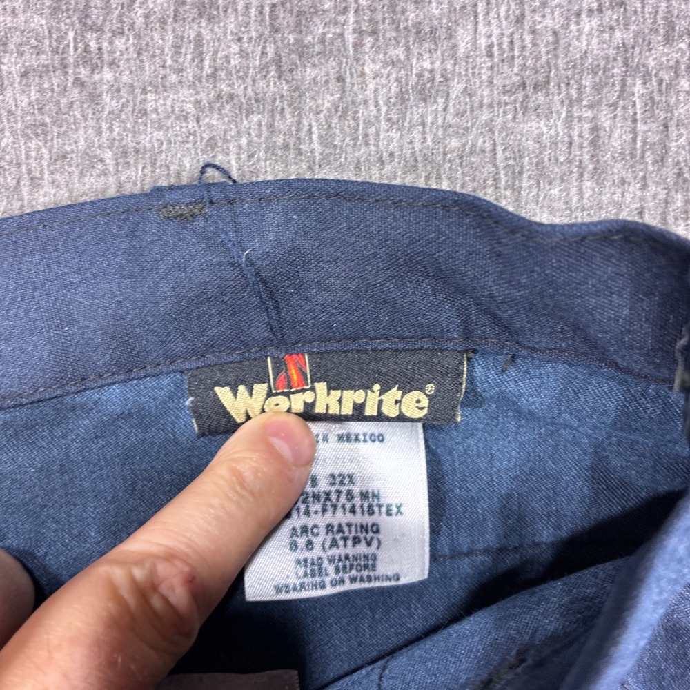 Workrite FR Work Pants Mens 32x30 Navy Blue Nomex Flame Resistant 402NX75MN - Picture 5 of 13